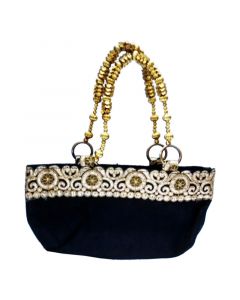 Jute Brocade Handbags Beautiful & Elegant Design Eco Friendly Strong & Tough UK Black And Gold