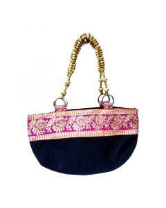 Jute Brocade Handbags Beautiful & Elegant Design Eco Friendly Strong & Tough UK Black And Red 