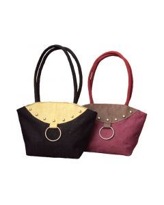 Jute Handbags Beautiful & Elegant Design Eco Friendly Strong & Tough UK Black and Pink