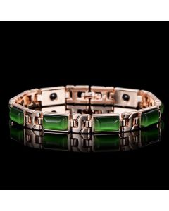 Ladies Magnetic Bracelet Beautiful Green Gemstones Arthritis Pain Relief