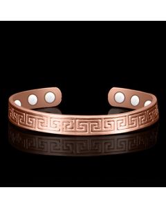 Magnetic Bracelet Greek Key Copper Ladies Men Healing Arthritis Pain Cuff 