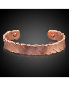 Magnetic Bracelet Copper Ladies Men Healing Arthritis Pain Cuff Twisted Pattern